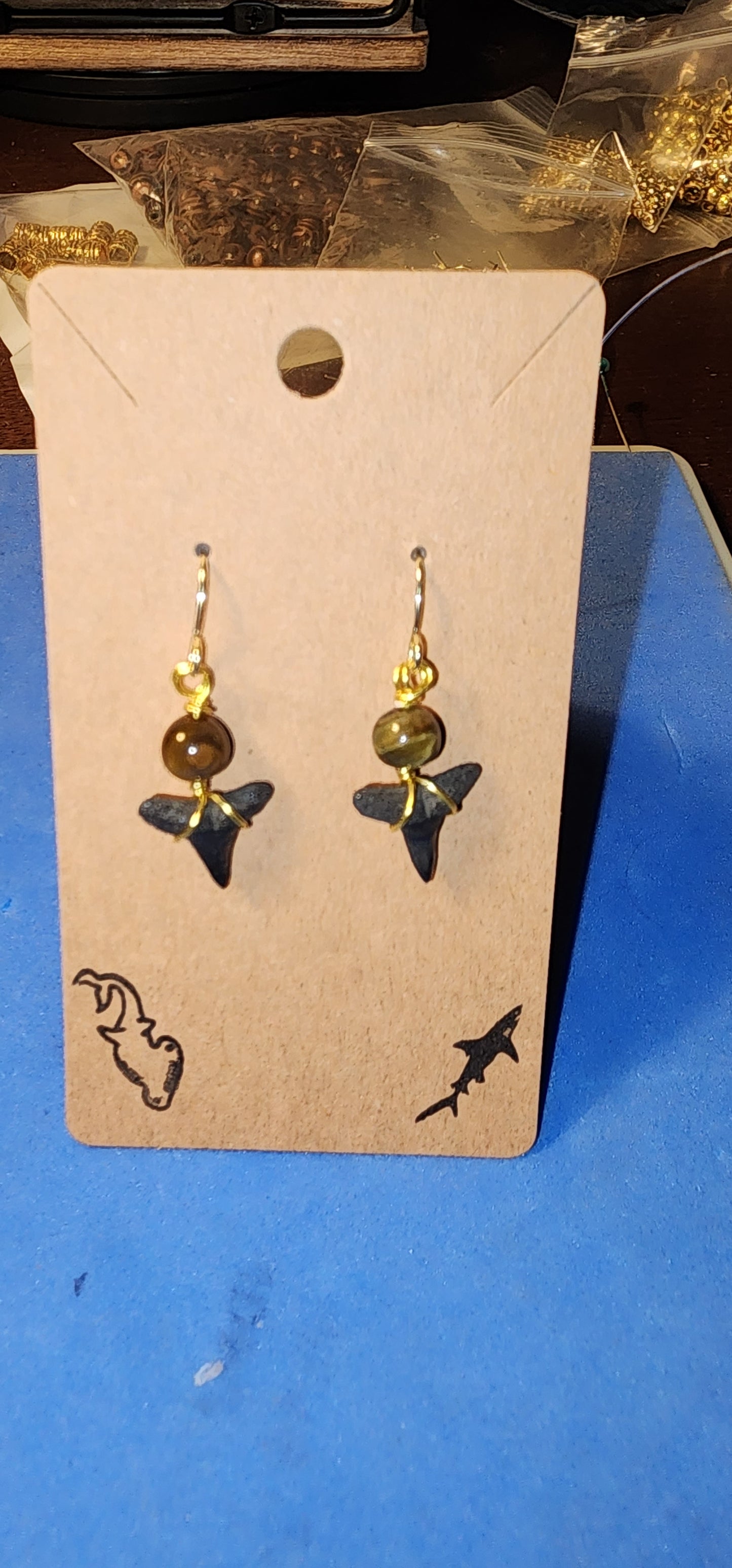 Wholesale Natural Healing Stone & Fossil Earring Display - 48 Pairs