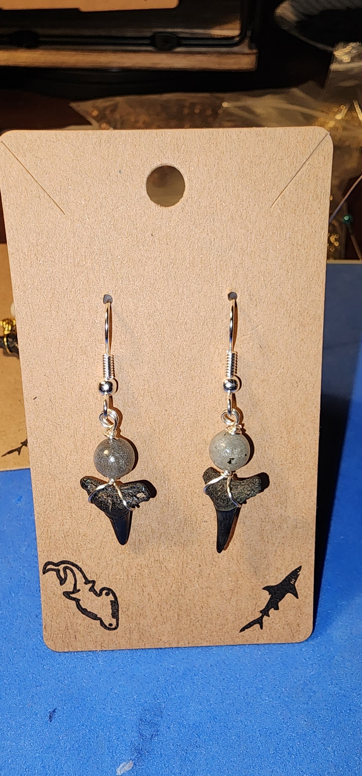 Wholesale Natural Healing Stone & Fossil Earring Display - 48 Pairs