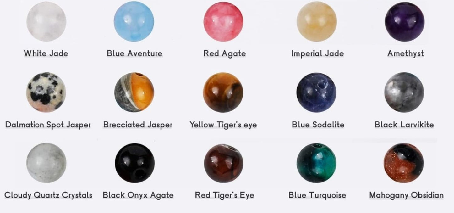 Fossil Shark Tooth Healing Stone Necklace (15 Stone Options)